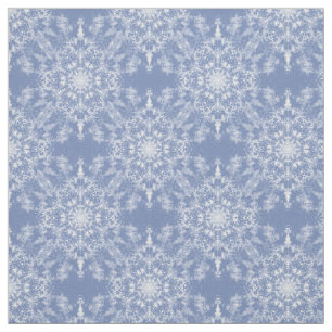 Abstrakt Lacy Fractal Snowflake Mönster på Blue Tyg