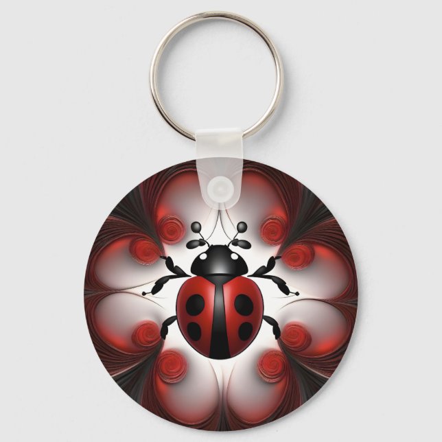 Abstrakt Ladybug Art Design. Nyckelring (Framsida)