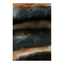Abstrakt Landcape Painting Art Mörk Earth Tones