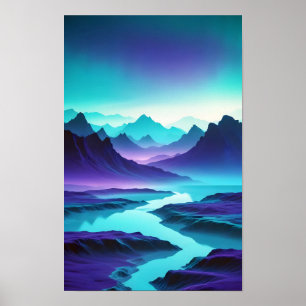 Abstrakt Landskapets naturmiljö i bergsområden Poster