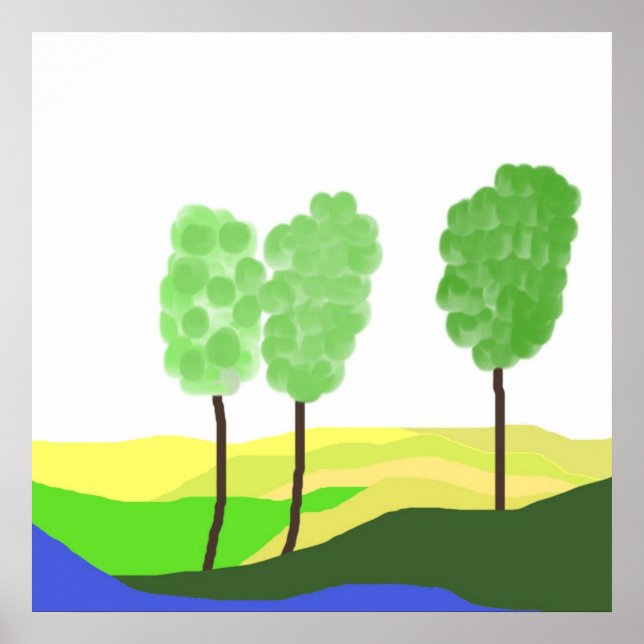 abstrakt landskaps konst poster (Framsidan)