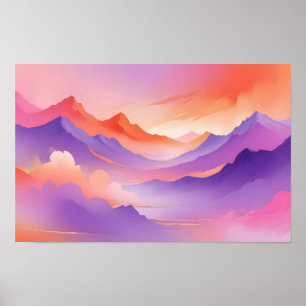 Abstrakt Landskaps Panorama Natur Bakgrund Konst Poster