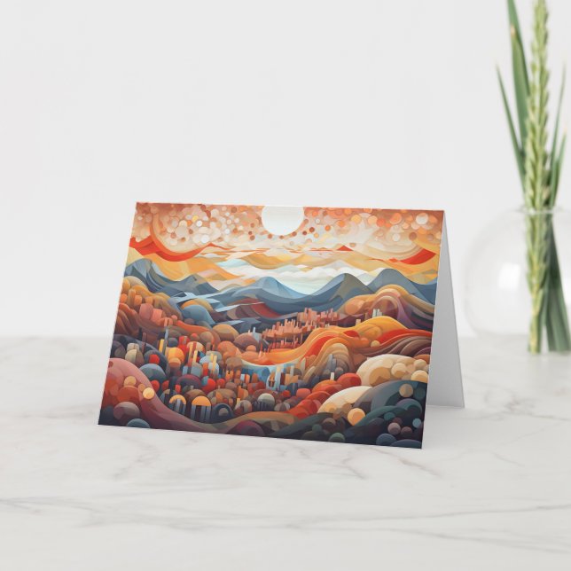 Abstrakt Landskapsdal Vs Berg Illustratör Kort (Framsida)