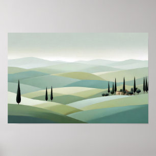 Abstrakt Landskapsdalen Meadow Nature Background Poster