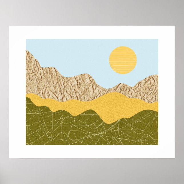 Abstrakt Landskapskollage Poster (Framsidan)