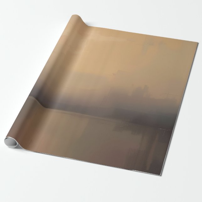 Abstrakt landskapspresentinslag med solnedgång – V Presentpapper (Utrullad)