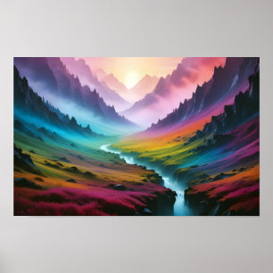 Abstrakt Landskapsskogens naturart Bakgrund Art Poster