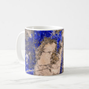 Abstrakt Lapis Lazuli Blue Granite, blå marmor Kaffemugg