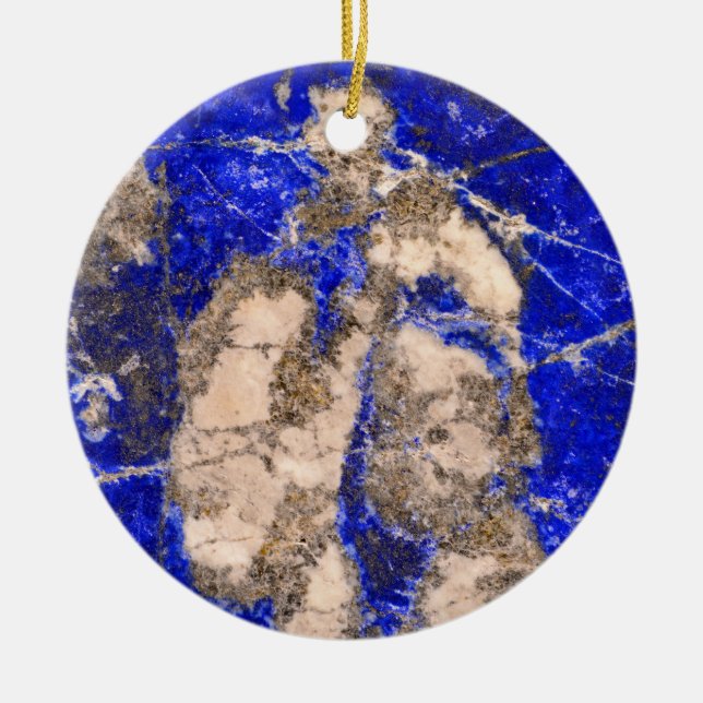 Abstrakt Lapis Lazuli Blue Granite Julgransprydnad Keramik (Framsidan)