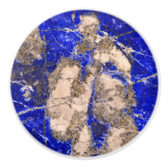 Abstrakt Lapis Lazuli Blue Granite Knopp (Framsidan)