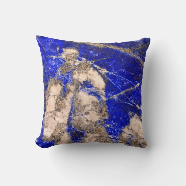 Abstrakt Lapis Lazuli Blue Granite Kudde (Framsida)