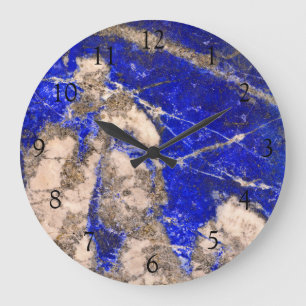 Abstrakt Lapis Lazuli Blue Granite Stor Klocka