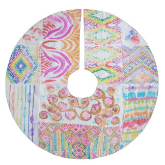 Abstrakt lappverk, vattenfärgsfärgsfärgen slips mö julgransmatta borstad polyester