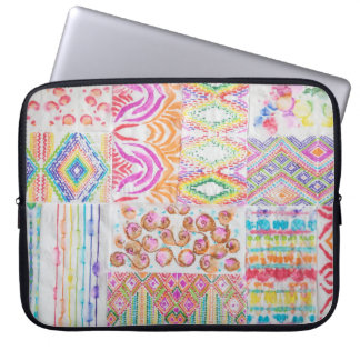 Abstrakt lappverk, vattenfärgsfärgsfärgen slips mö laptop fodral