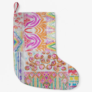 Abstrakt lappverk, vattenfärgsfärgsfärgen slips mö liten julstrumpa