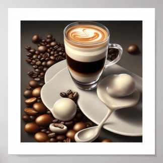 Abstrakt Latte Macchiato-kaffe Poster