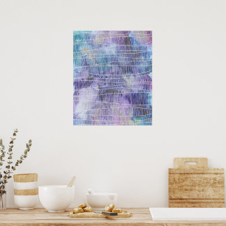Abstrakt Lavendel Alkoholtinta med Fina Linjer Poster