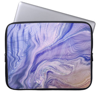 Abstrakt Lavendel & Indigo Flytande Marmormönster Laptop Fodral