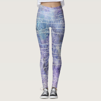 Abstrakt Lavendelalkoholbläck med fina linjer Leggings