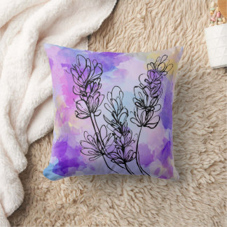 Abstrakt Lavender Flower Dekorativ kudde