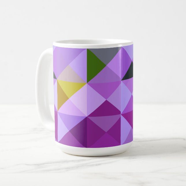 Abstrakt Lavender Geo Mugg Kopp (Framsida vänster)