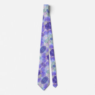 Abstrakt Lavender Lila N Grönt Blommigt Slips