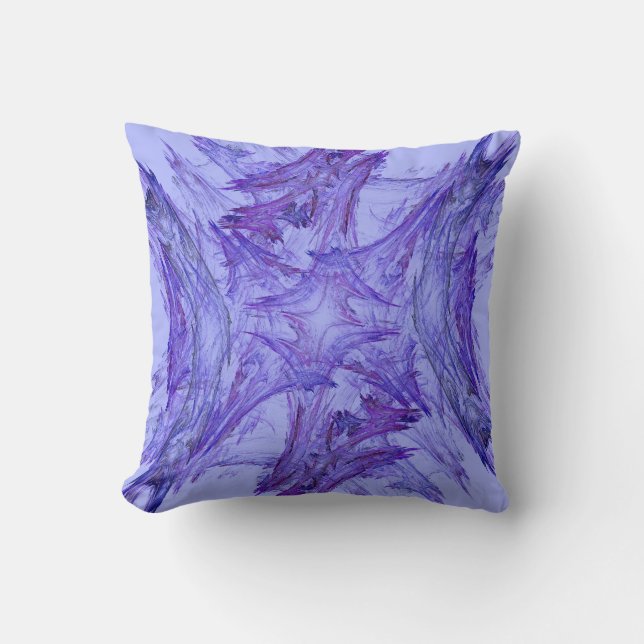 Abstrakt Lavender Lila Snowflake Fractal Pillow Kudde (Framsida)