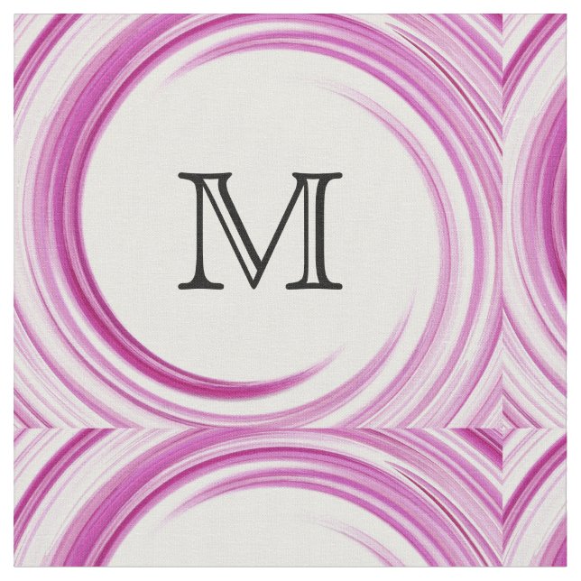 Abstrakt Lavender Swirl Monogram Tyg (Närbild)