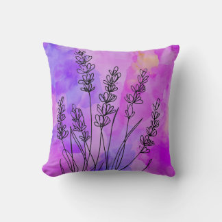 Abstrakt Lavender Watercolor Dekorativ kudde