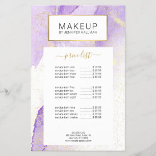 Abstrakt Lavender Watercolor med Faux Guld Dust Flygblad