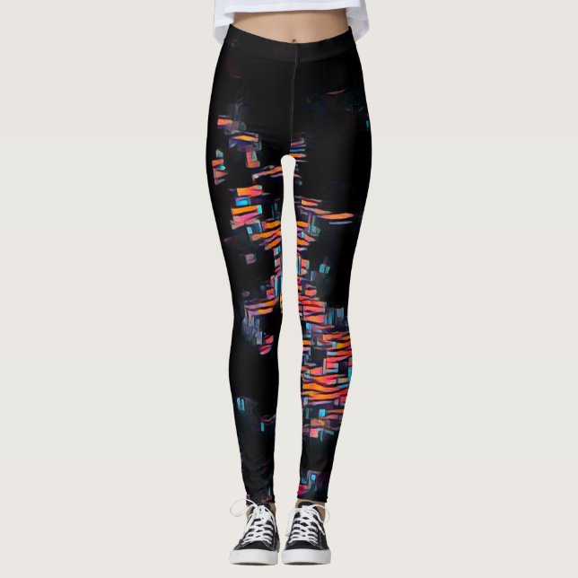 Abstrakt Leggings i Natt Rave Kärlek (Framsida)