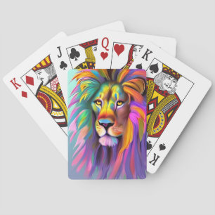 Abstrakt Lejon Ansikte Mystical Fantasy Art Casinokort