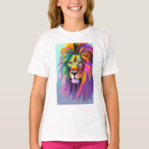 Abstrakt Lejon Ansikte Mystical Fantasy Art T Shirt