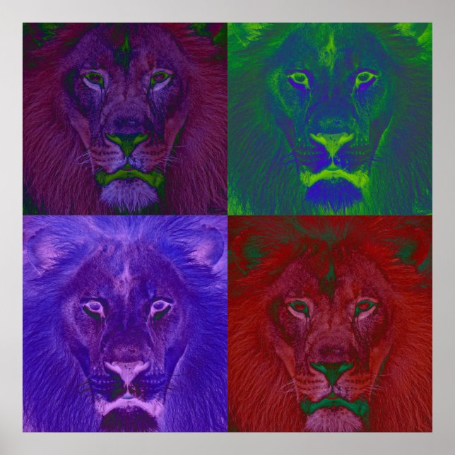 Abstrakt Lejon Poster (Framsidan)