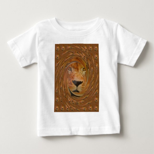Abstrakt Lejon Safari Art-utskrift Tee Shirt (Framsida)