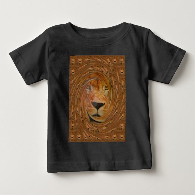 Abstrakt Lejon Safari Art-utskrift Tee Shirt (Framsida)