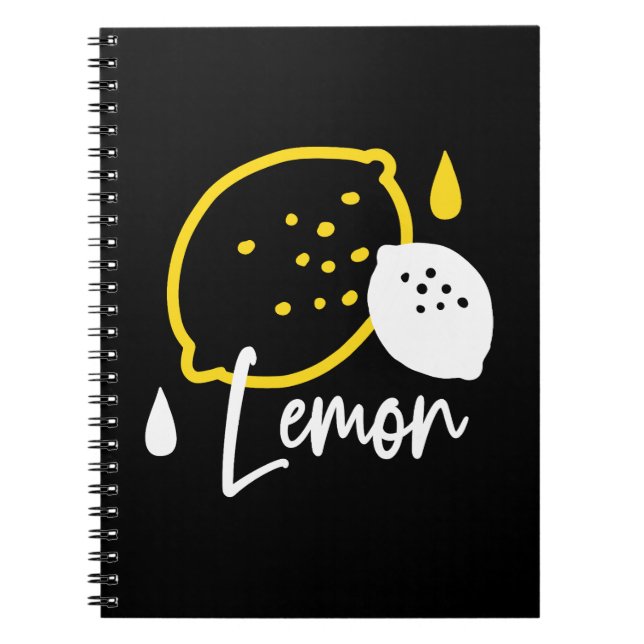 Abstrakt Lemon Illustration - Färsk citruskonst Anteckningsbok (Framsidan)