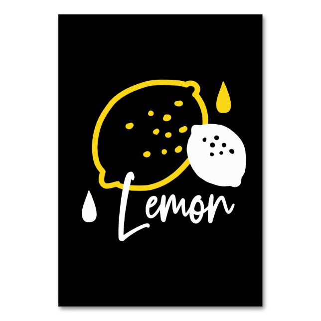 Abstrakt Lemon Illustration - Färsk citruskonst Bordsnummer (Framsidan)