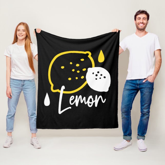 Abstrakt Lemon Illustration - Färsk citruskonst Fleecefilt (På plats)