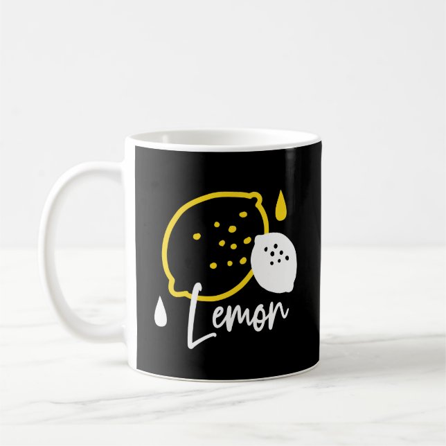 Abstrakt Lemon Illustration - Färsk citruskonst Kaffemugg (Vänster)