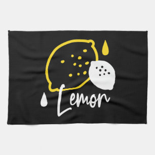 Abstrakt Lemon Illustration - Färsk citruskonst Kökshandduk