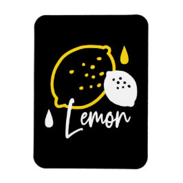 Abstrakt Lemon Illustration - Färsk citruskonst Magnet