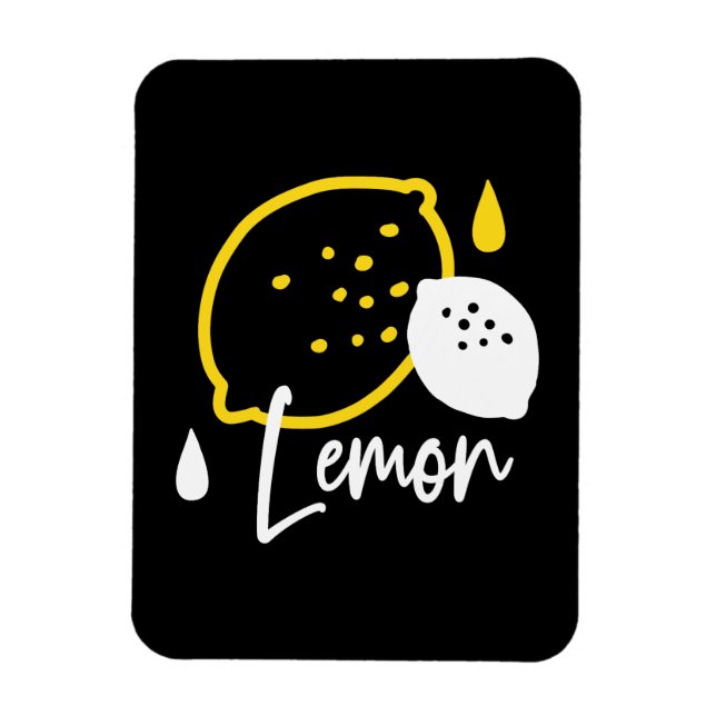Abstrakt Lemon Illustration - Färsk citruskonst Magnet (Vertikal)