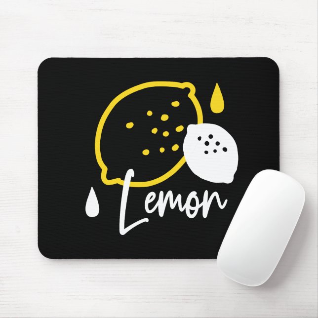 Abstrakt Lemon Illustration - Färsk citruskonst Musmatta (Med mus)