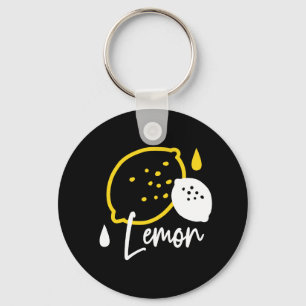 Abstrakt Lemon Illustration - Färsk citruskonst Nyckelring