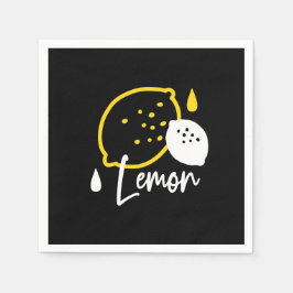Abstrakt Lemon Illustration - Färsk citruskonst Pappersservett