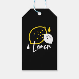Abstrakt Lemon Illustration - Färsk citruskonst Presentetikett