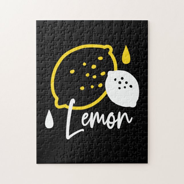 Abstrakt Lemon Illustration - Färsk citruskonst Pussel (Vertikal)