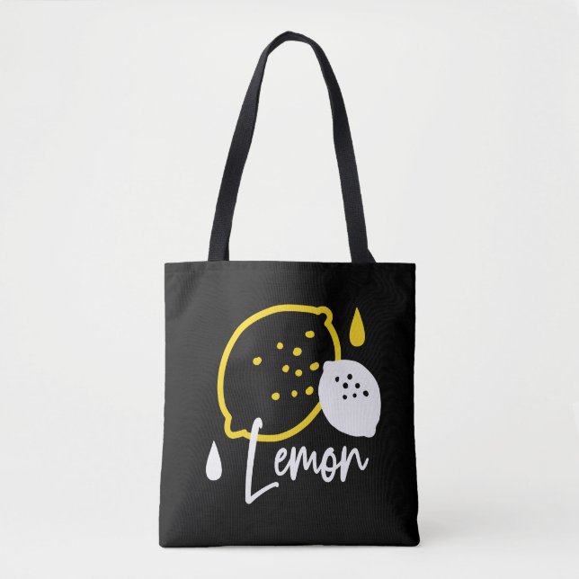 Abstrakt Lemon Illustration - Färsk citruskonst Tygkasse (Framsida)