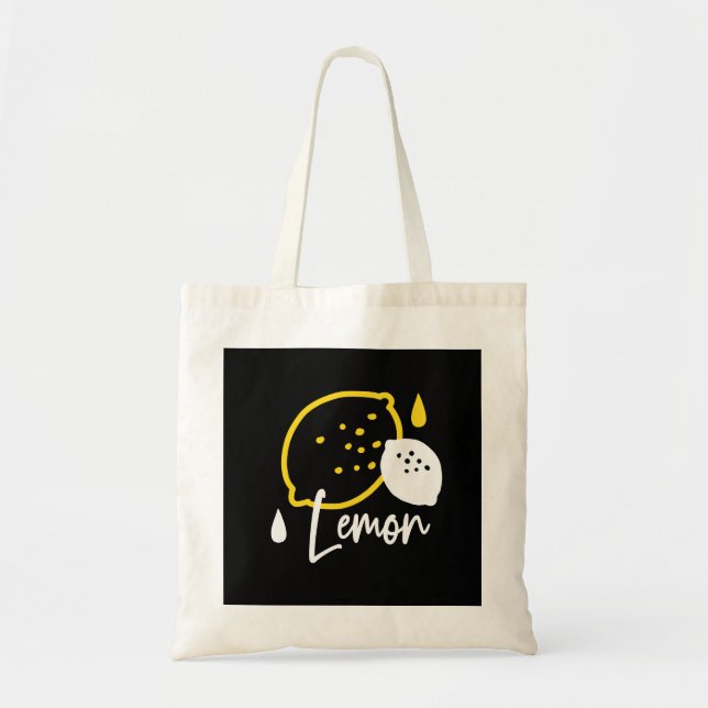 Abstrakt Lemon Illustration - Färsk citruskonst Tygkasse (Framsidan)